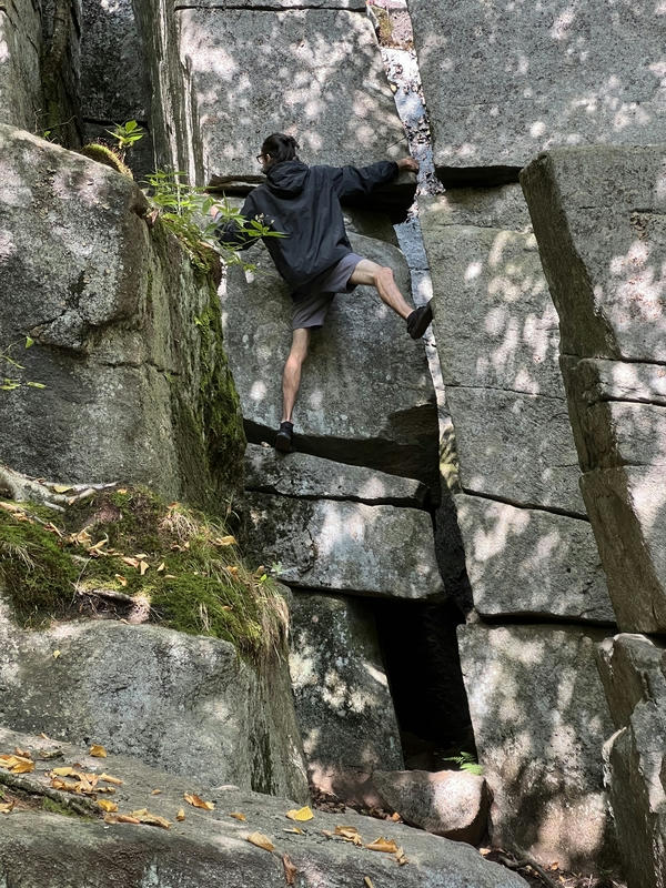 fooling around on some boulders