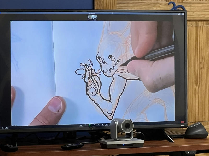 Jake Parker gives a live drawing demonstration