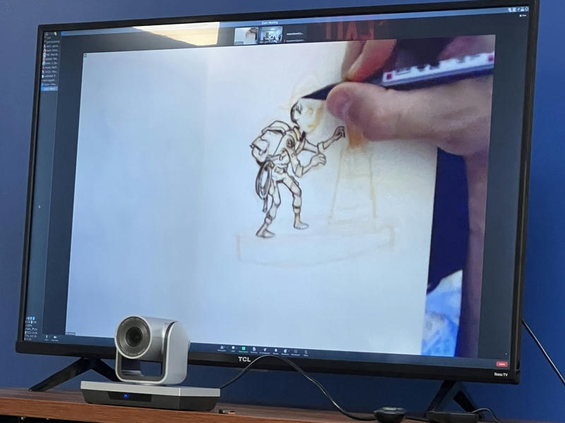 Jake Parker talks through his process with a live drawing