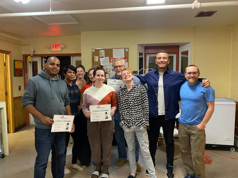 Group with their certificates signed by Jake Parker